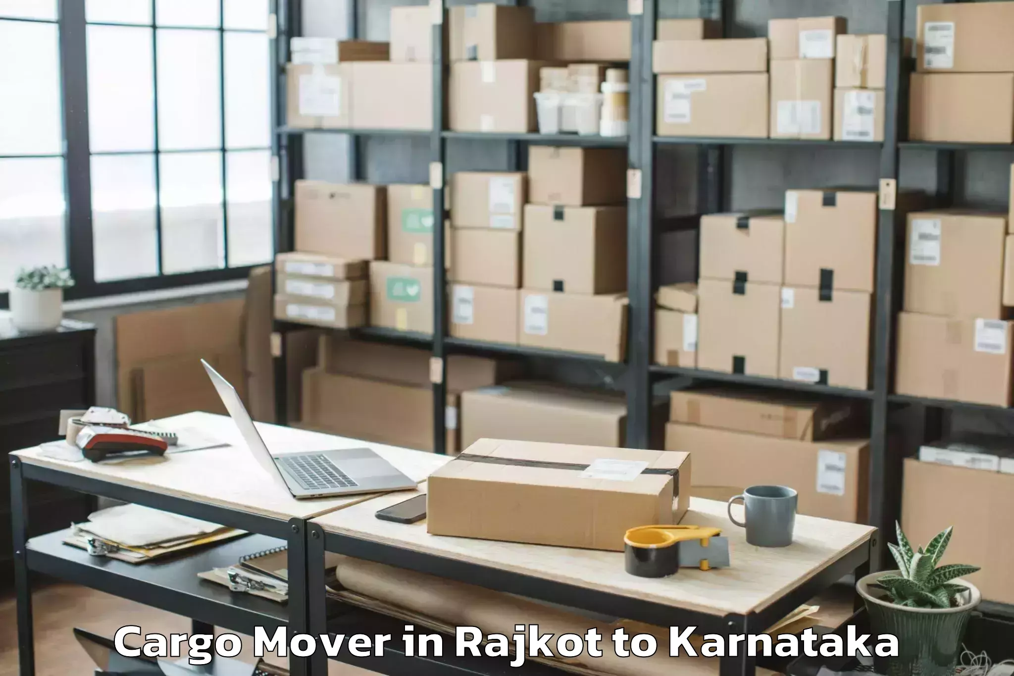 Easy Rajkot to Hoovina Hadagali Cargo Mover Booking